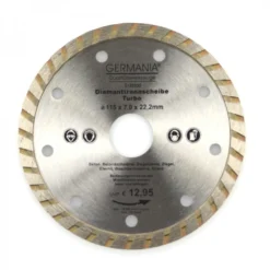 Diamanttrennscheibe 115x2,1x22,2mm Turbo Granit Beton Stein Trennscheibe