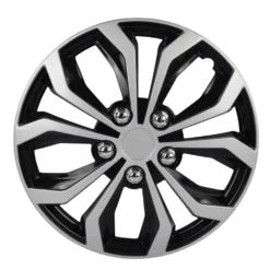 Unitec Radkappen 14 Zoll, 4 Stück, Silber-schwarz