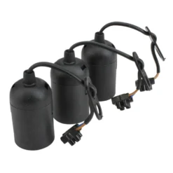 Lampenfassung E27 Set 3 Stück Schwarz