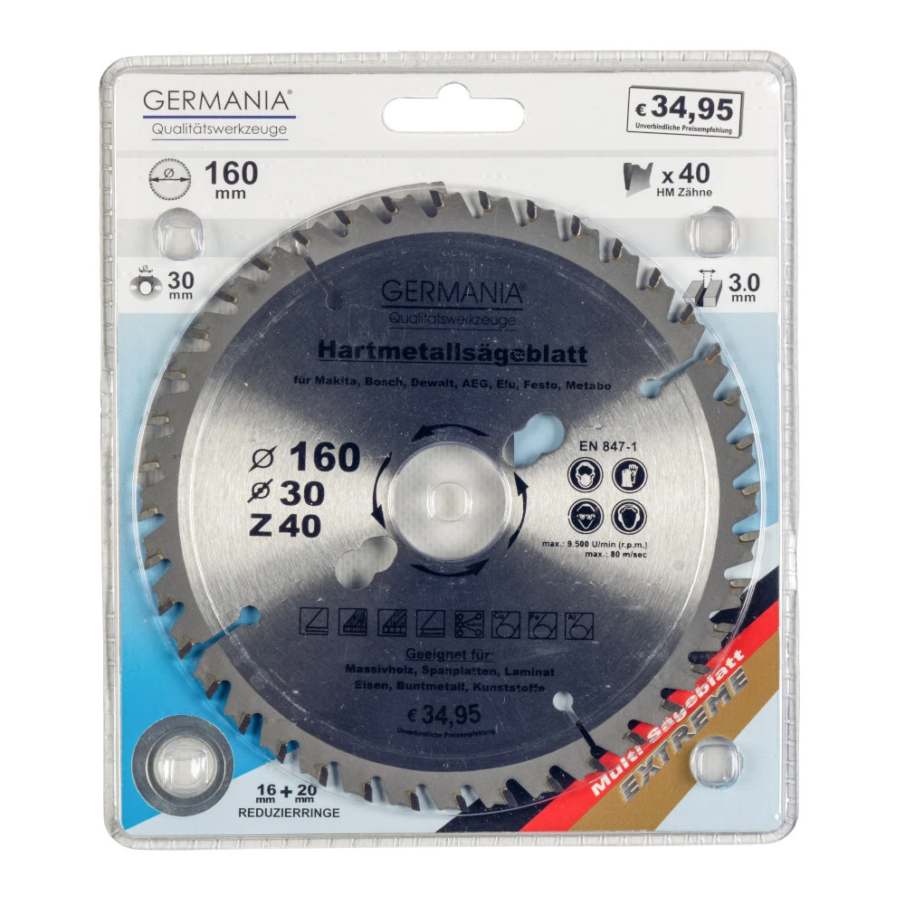 GERMANIA HM Multifunktionssägeblatt Ø 160 Mm Mit 40 Zähnen 2 GERMANIA HM Multifunktionssägeblatt Ø 160 Mm Mit 40 Zähnen – Bild 2