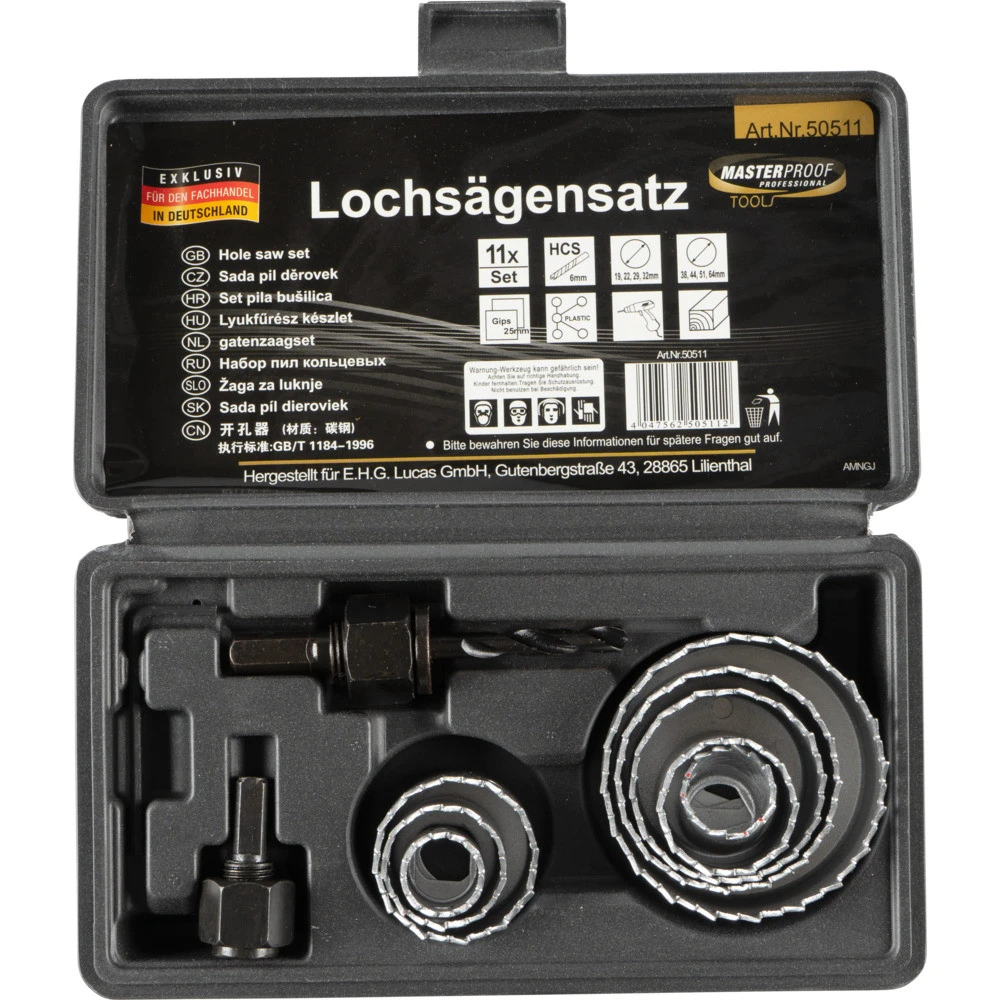 Lochsägensatz 11-teilig 19-64 Mm 1 Lochsägensatz 11-teilig 19-64 Mm