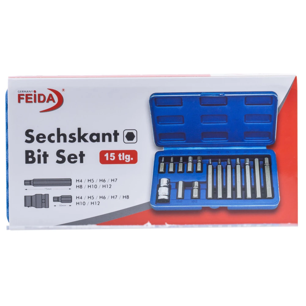 Feida Innensechskant-Bit-Satz 15-teilig Aus CrV 3 Feida Innensechskant-Bit-Satz 15-teilig Aus CrV – Bild 3