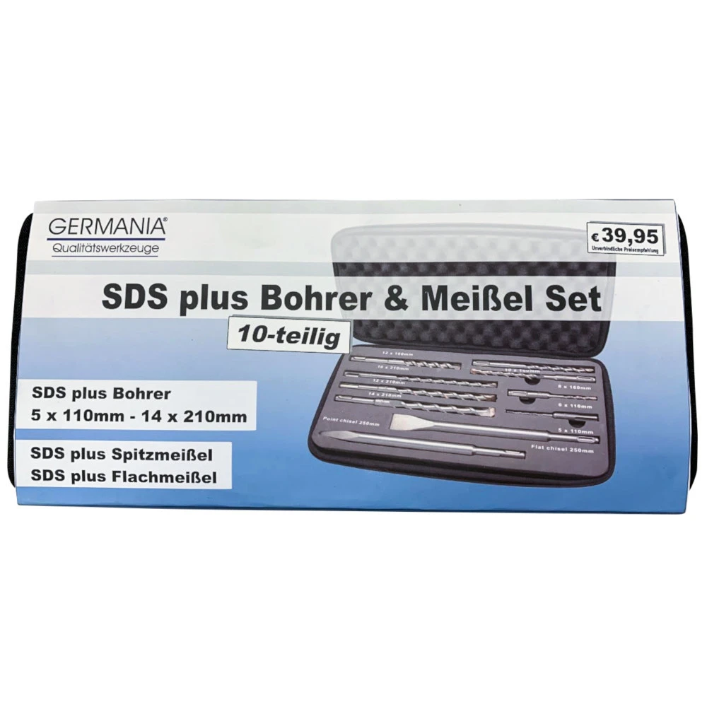 GERMANIA SDS Plus Bohrer Und Meißel Set 10-teilig 3 GERMANIA SDS Plus Bohrer Und Meißel Set 10-teilig – Bild 3