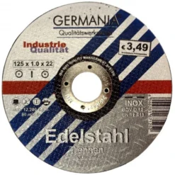 Trennscheibe Edelstahl INOX 125x1,0 Industriequalität Trennen