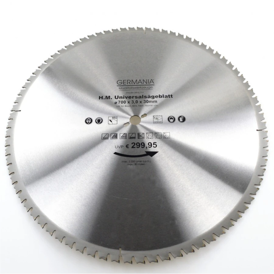 HM Multi Sägeblatt 700x30mm 80Zähne Universal Alu Holz Kunststoff Kreissägeblatt 1 HM Multi Sägeblatt 700x30mm 80Zähne Universal Alu Holz Kunststoff Kreissägeblatt