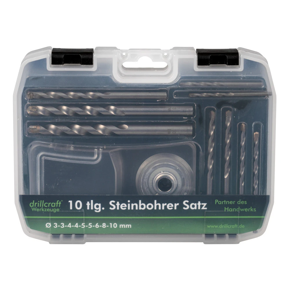 Steinbohrersatz 10-teilig, 3-10 Mm, Mit Bohrstaubfänger 2 Steinbohrersatz 10-teilig, 3-10 Mm, Mit Bohrstaubfänger – Bild 2