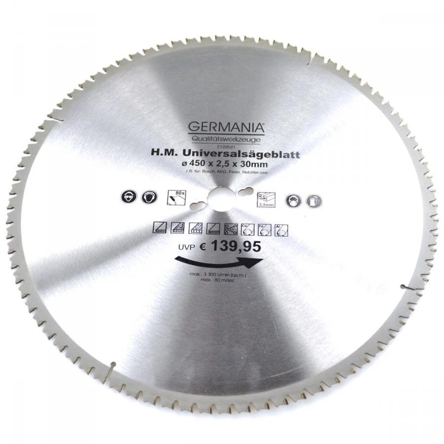 HM Multi-Sägeblatt 450x30mm 80Zähne Universal 1 HM Multi-Sägeblatt 450x30mm 80Zähne Universal