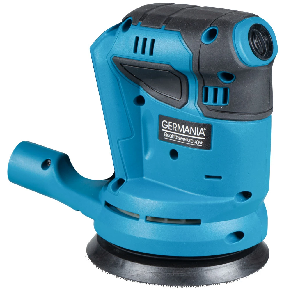 GERMANIA Plattform Akku-Exzenterschleifer 20 V Mit Schleifpapier Und Staubbeutel 2 GERMANIA Plattform Akku-Exzenterschleifer 20 V Mit Schleifpapier Und Staubbeutel – Bild 2