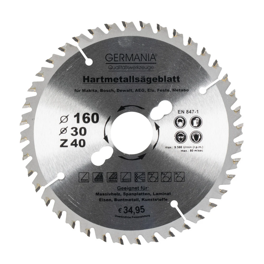 GERMANIA HM Multifunktionssägeblatt Ø 160 Mm Mit 40 Zähnen 1 GERMANIA HM Multifunktionssägeblatt Ø 160 Mm Mit 40 Zähnen
