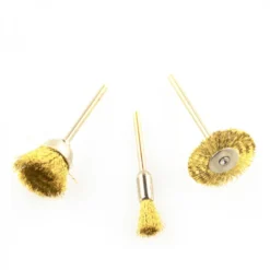 Messingdrahtbürsten Set 3tlg. Ø2,35mm Aufnahme Bürstenset Messing Drahtbürsten