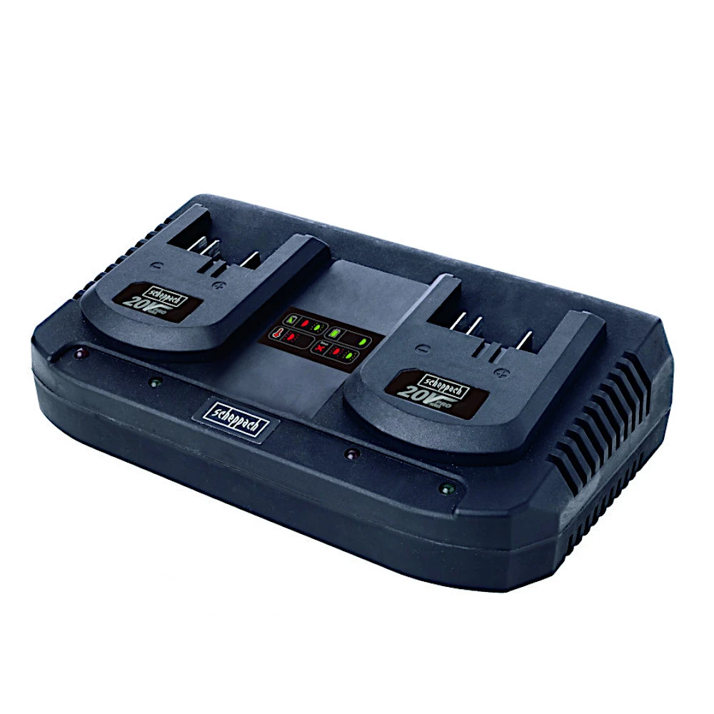 Scheppach Doppelladegerät Für Akkus Der 20 Volt Serie 20ProS 1 Scheppach Doppelladegerät Für Akkus Der 20 Volt Serie 20ProS