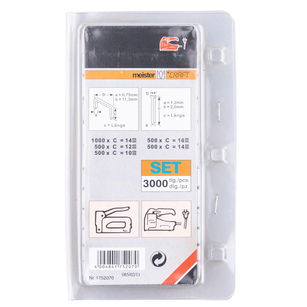 Nagel- Und Klammer-Sortiment 3000 Stück 2 Nagel- Und Klammer-Sortiment 3000 Stück – Bild 2