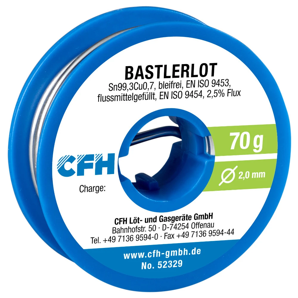 CFH Bastlerlot BL 329 70 G, Flussmittelgefüllt Für Allgemeine Lötarbeiten 1 CFH Bastlerlot BL 329 70 G, Flussmittelgefüllt Für Allgemeine Lötarbeiten
