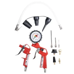 Druckluft-Zubehör-Set Mit 13-teilig, Inklusive Reifenprüfer Und Ausblaspistole